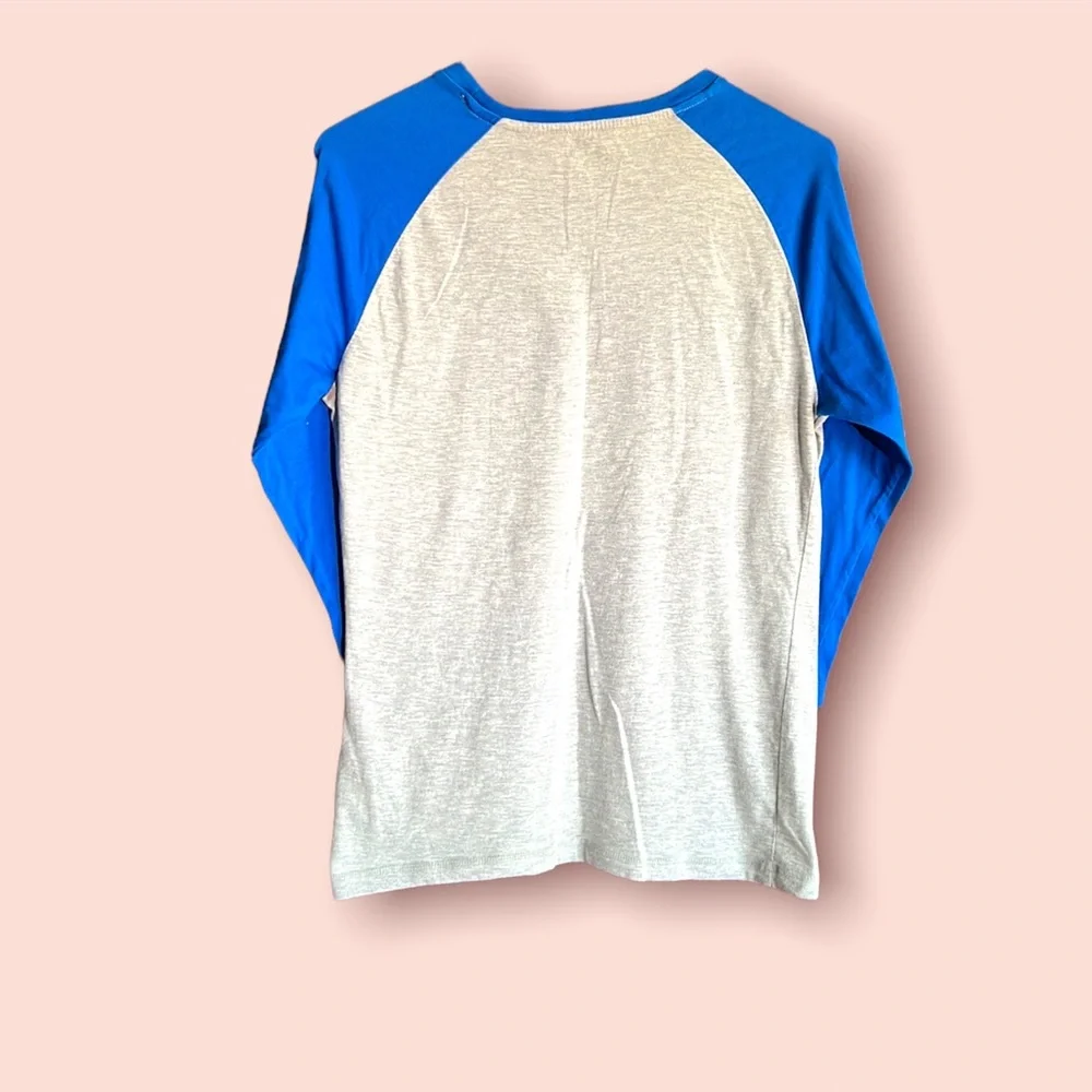 Blue/Gray Swiss alps long sleeve baseball shirt sized M - Picture 2 of 2